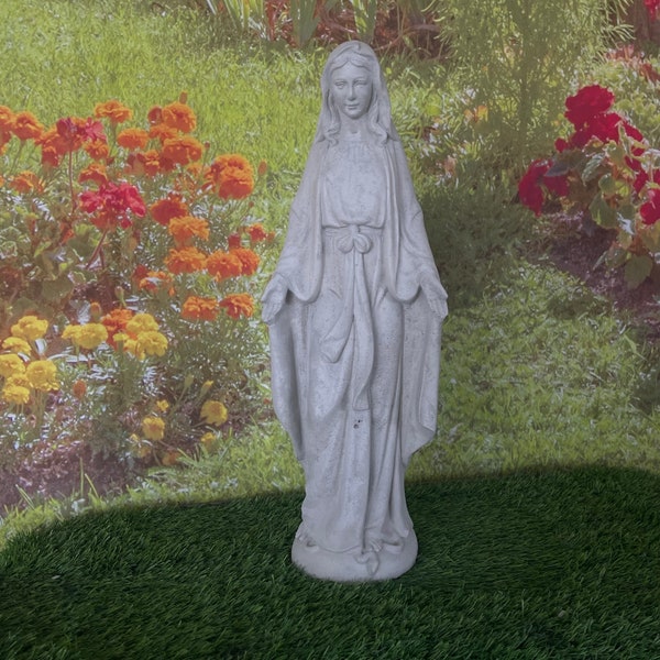 Outdoor Mary Statue Cement Etsy