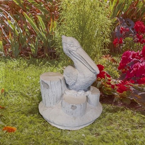 Pelican Bird Statue - Sterling Statuary | Handmade brand new solid concrete outdoor garden decor sculpture |