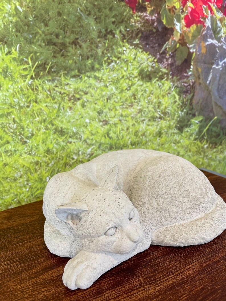 Sleeping Cat Statue sterling Statuary Handmade Solid Etsy