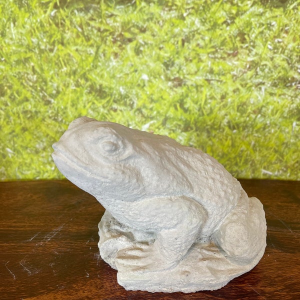 Frog statue - Sterling Statuary | Handmade solid concrete garden decor lake sculpture |