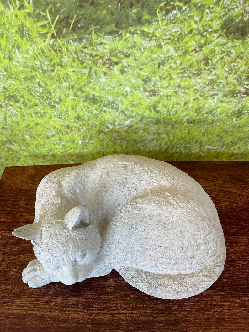 Sleeping Cat Statue sterling Statuary Handmade Solid Etsy
