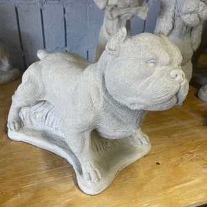 XL Bully Statue - Sterling Statuary | Handmade brand new solid concrete garden decor sculpture puppy pitbull bulldog dog doggy |