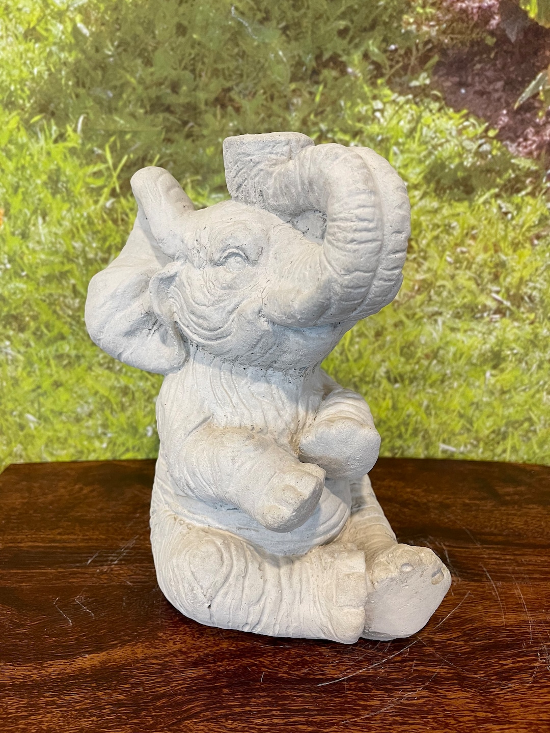 Elephant Statue Sterling Statuary Handmade Brand New Solid Concrete