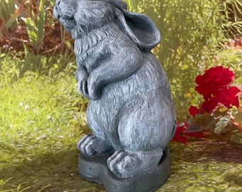 Standing Bunny Statue - Sterling Statuary | Handmade brand new solid concrete rabbit outdoor garden decor sculpture |