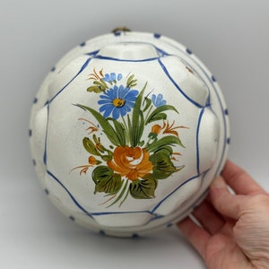 Vintage Italian Floral Hand Painted Ceramic Pottery Mold