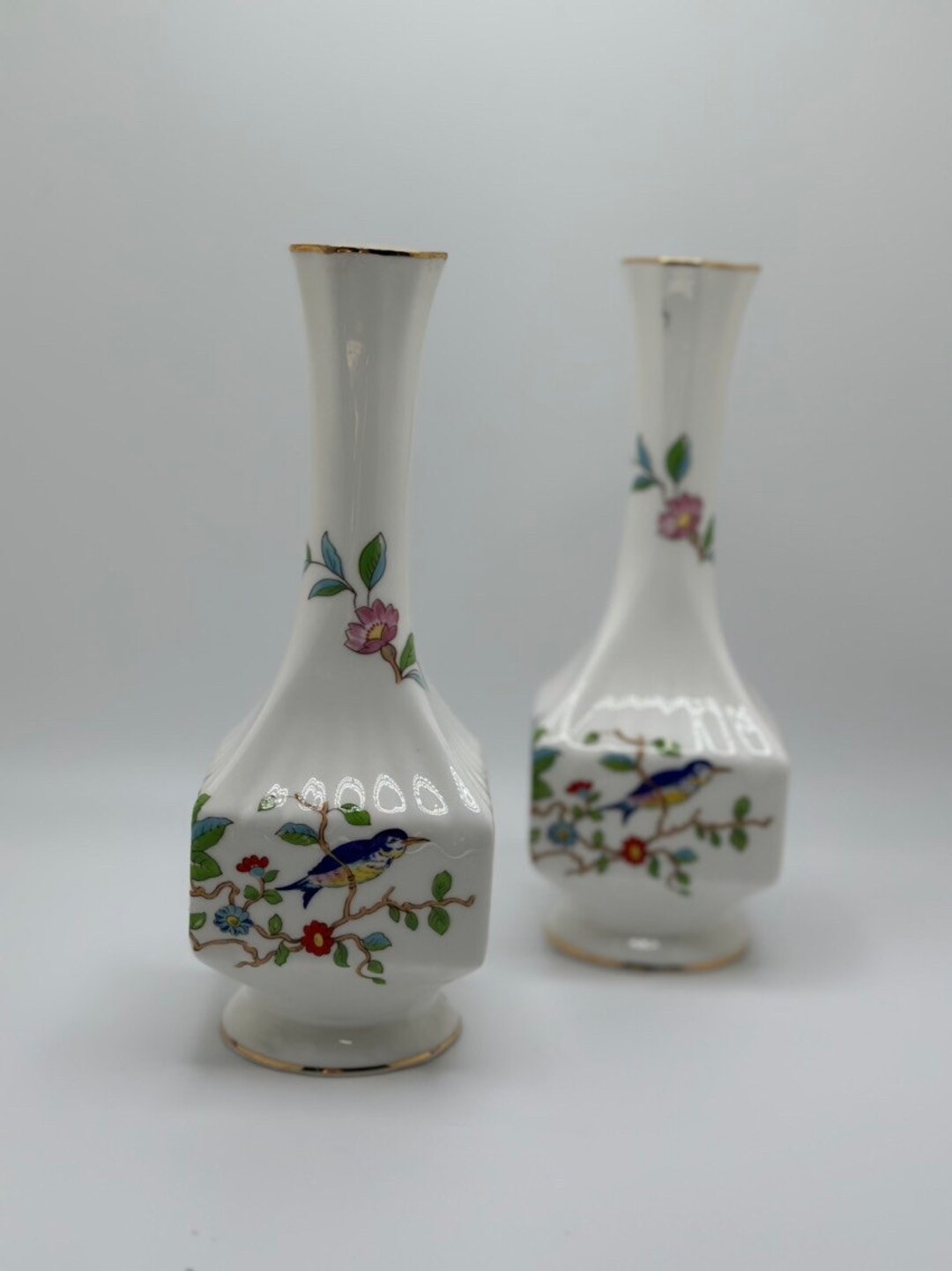 Vintage Aynsley Pembroke Square Bud Vase Set of Two Etsy