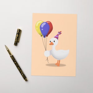 Cartão Feliz Aniversário do Pato Quacking