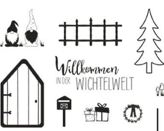 Clear Stamps Wichtelwelt, 11 motifs, stamps, make your own, card making, gnomes, Christmas, pre-Christmas time