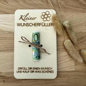 Wunscherfüller, Geldgeschenk für Männer/ Kinder, Geldgeschenkkarte, Personalisierung möglich, Einschulung Geldgeschenk
