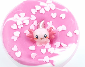 Baby Axolotl  Butter Slime strawberry scented, soft, creamy texture, destressing, calming UK seller birthday gift present