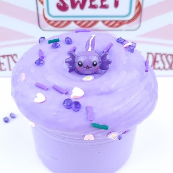 Lavender  Axolotl  Butter Slime dewberry fizz scented, soft, creamy texture, destressing, calming UK seller birthday gift present