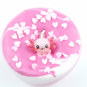 Baby Axolotl  Butter Slime strawberry scented, soft, creamy texture, destressing, calming UK seller birthday gift present