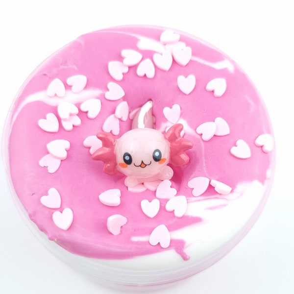 Baby Axolotl  Butter Slime strawberry scented, soft, creamy texture, destressing, calming UK seller birthday gift present