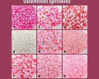 Bulk Polymer Clay Sprinkles for Slime, Resin Art, Crafts - Valentine’s Day Heart Sprinkles Fimo Slices for Shaker Charms 50g/100g Wholesale