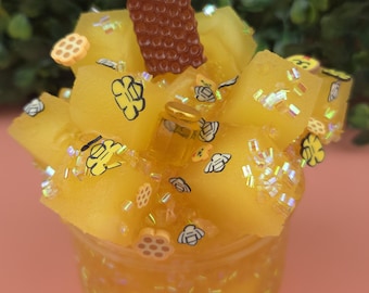 Honey Bear Slime Jelly Cube + Bingsu sweet honey cider scented UK seller birthday gift present toy
