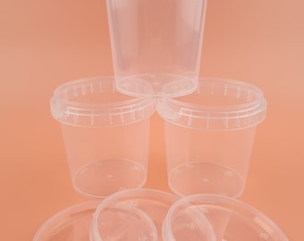 Spare containers 155ml / 5oz tamperproof deli (hard wall) containers to keep your excess Slime etc Art & Crafts Slime Accessories