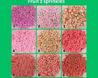 Bulk Polymer Clay Sprinkles for Slime, Resin Art, Crafts - Fruit 2 Selection Sprinkles Fimo Slices for Shaker Charms 50g/100g Wholesale