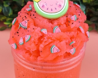 Pink Watermelon Icee slime fluffy sizzly slime watermelon scented slime fun texture UK seller birthday gift present toy