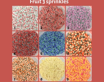 Bulk Polymer Clay Sprinkles for Slime, Resin Art, Crafts - Fruit 3 Selection Sprinkles Fimo Slices for Shaker Charms 50g/100g Wholesale