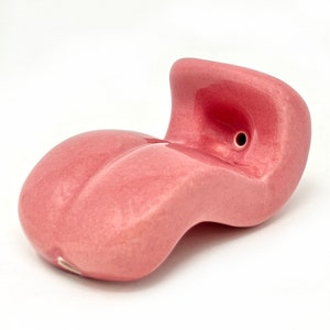 Hand Made Glazed Ceramic Tongue Pipe