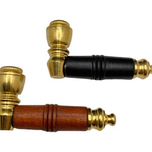 100% USA Made • Unfinished Brass Metal Hand Pipe with Wood Body