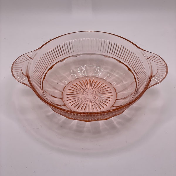 Anchor Hocking Pink Depression Glass Fruit/Dessert Bowl in Coronation Pink Pattern