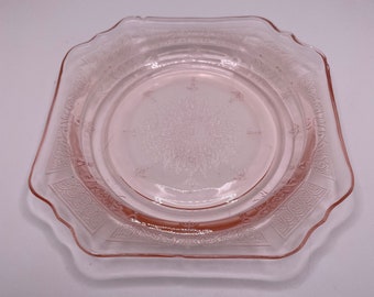 1930's Depression Glass Anchor Hocking Princess Pink Bread & Butter Plate