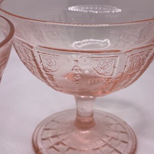 1930's Depression Glass Anchor Hocking Princess Pink Champagne Glasses set of 2 image 3