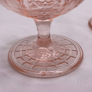 1930's Depression Glass Anchor Hocking Princess Pink Champagne Glasses set of 2 image 6
