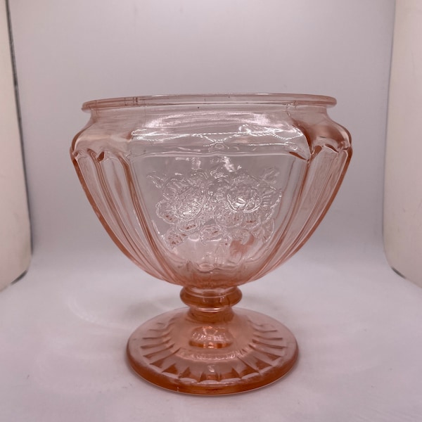 1930's Anchor Hocking Pink Depression Glass Candy Dish (no lid) in Mayfair Pink Pattern
