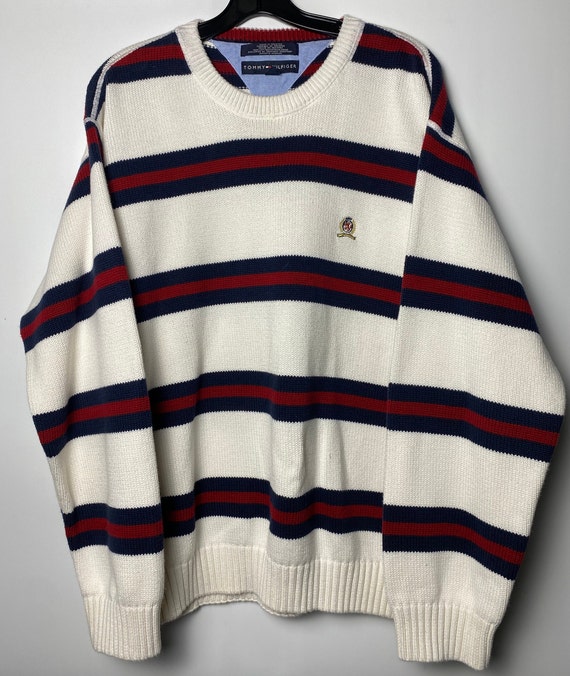 Classic Tommy Hilfiger Striped Knit Sweater XXL