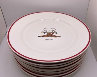 1990's Santa's Reindeer Plates (set of 8)