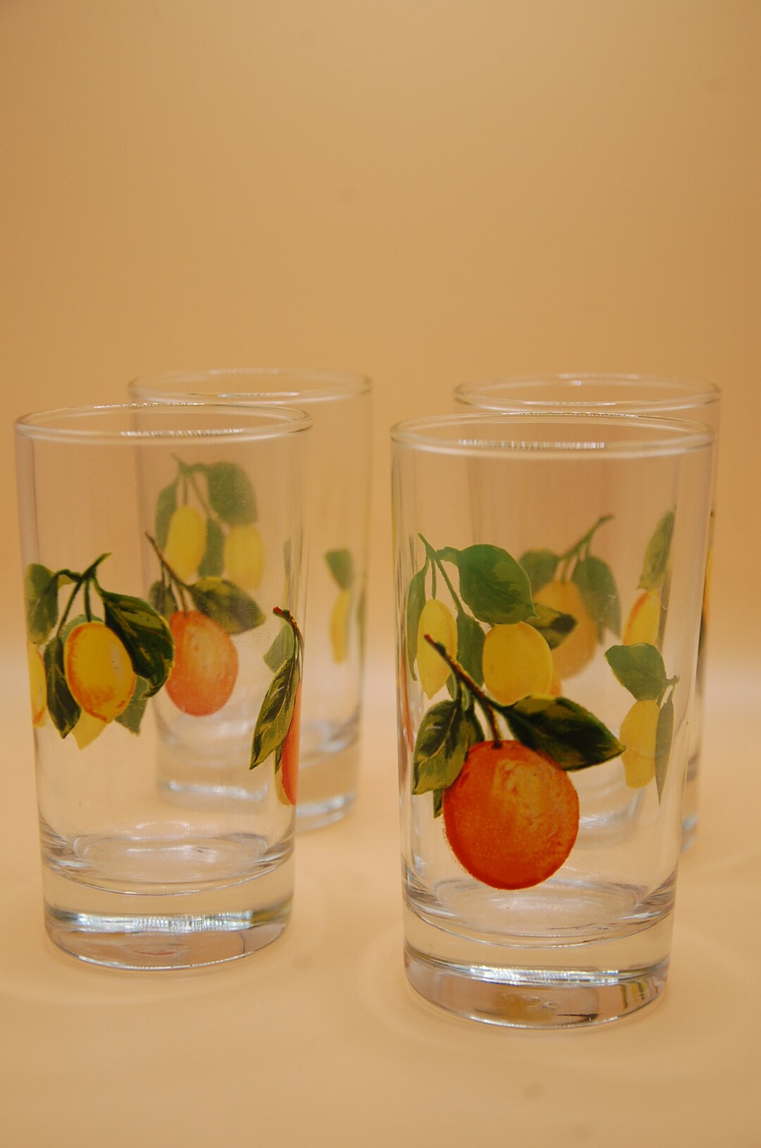 Vintage Citrus lemon & Orange Drinking Glasses set of 4 Etsy