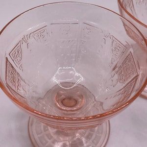 1930's Depression Glass Anchor Hocking Princess Pink Champagne Glasses set of 2 image 2