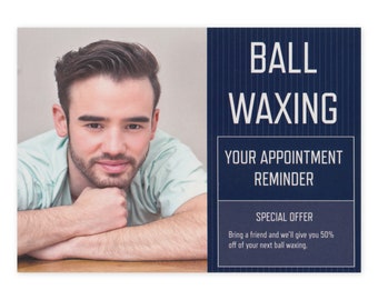 Prank Postcard - Ball Waxing Appointment Reminder - Pranks, Practical Jokes, Revenge - 100% Anonymous - Sent Directly To Your Victim