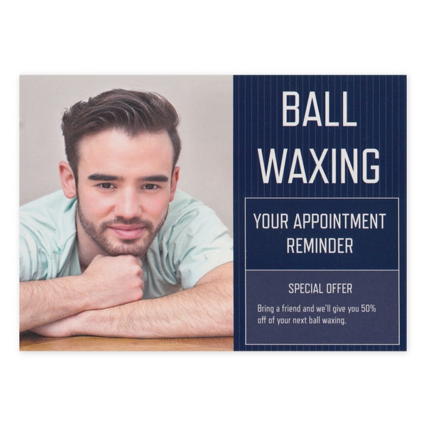 Prank Postcard - Ball Waxing Appointment Reminder - Pranks, Practical Jokes, Revenge - 100% Anonymous - Sent Directly To Your Victim