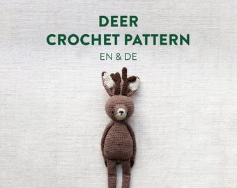 deer crochet pattern amigurumi crochet stuffed animal deer crochet pattern | English and German | little Piep