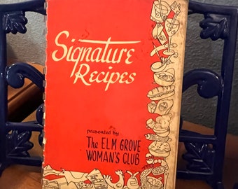 The Elm Grove Woman's Club Cookbook Wisconsin Recipes 1962 Desserts Baking Food, Elm Grove Wisconsin, spiral bound special cookbook!