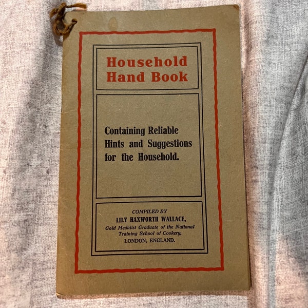 Household Handbook, Lily Haxworth Wallace, early 1900’s Rumford Baking Powder Publication, vintage pamphlet