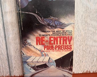 Re-Entry Paul Preuss Vintage 1981 Bantam Science Fiction Libro de bolsillo 1ª edición
