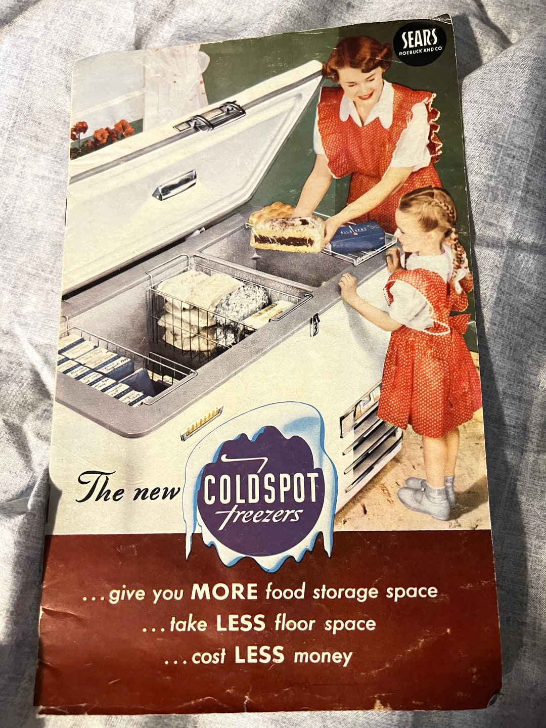 Vintage 1949 Sears Coldspot Freezer Brochure 11 Pages Photos Color