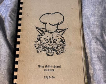 West Middle School vintage spiral community style cookbook