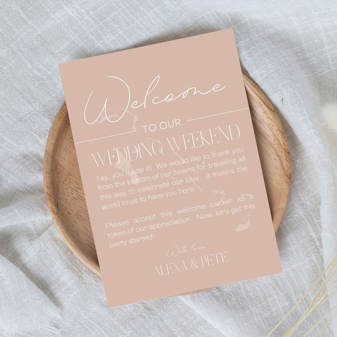 Destination Wedding Note Template Neutral Wedding Etsy
