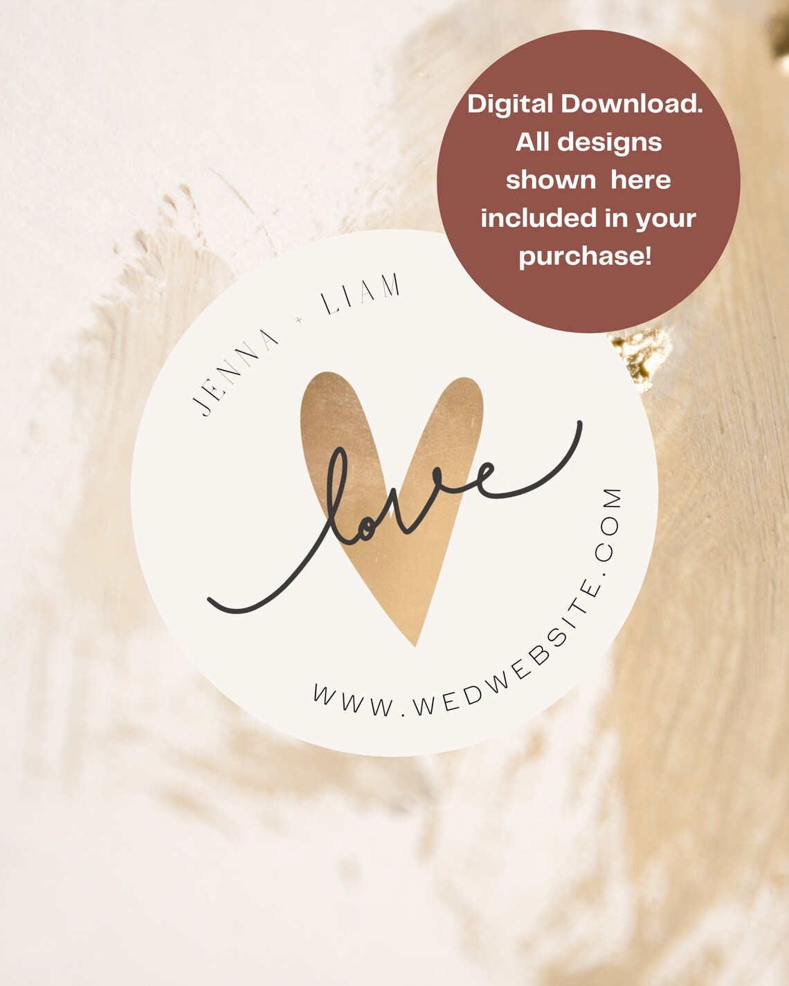 Editable Wedding Invitation Sticker Thank You Tag Template - Etsy