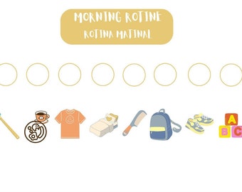 Morning Routine Chart - English and Portuguese