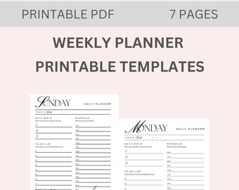Undated Weekley Planner Minimalist Style