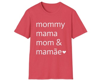Mommy, Mama, Mom & Mamãe T-Shirt, Brazil Tee, Brazilian T-Shirt, Brazil Gifts, Women Shirt