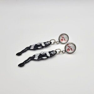 Gothic Sexy Villain Earrings, Spooky Halloween Horror Fashion Dangle Stud Collection