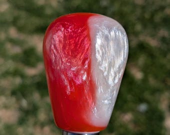 Perilla de cambio - Rojo brillante/Cristal de hielo - Rosca universal (LEER DESCRIPCIÓN)