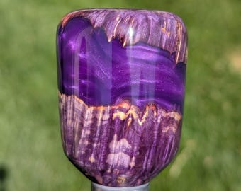 Pomo de palanca de cambios - Madera de arce teñida / Morado Suiren - Rosca universal (LEER DESCRIPCIÓN)